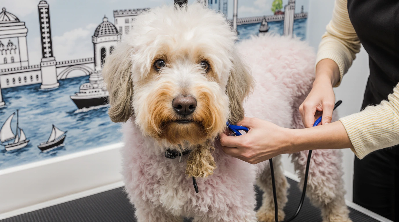 Pet grooming before transformation